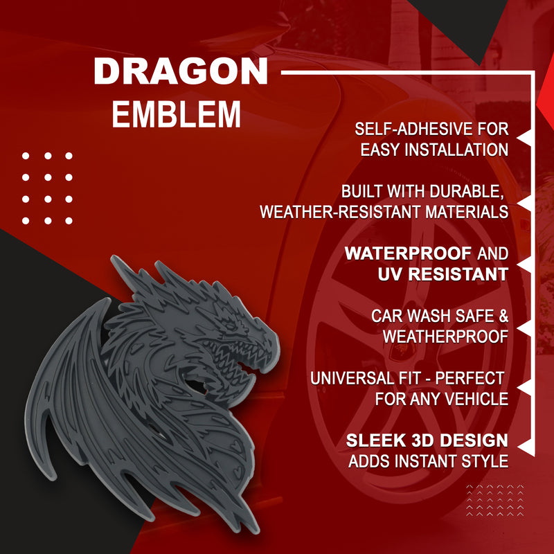 Dragon Emblem - Left and Right - Matte Black