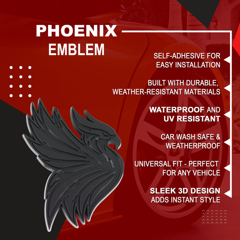 Phoenix Emblem - Left and Right - Matte Black