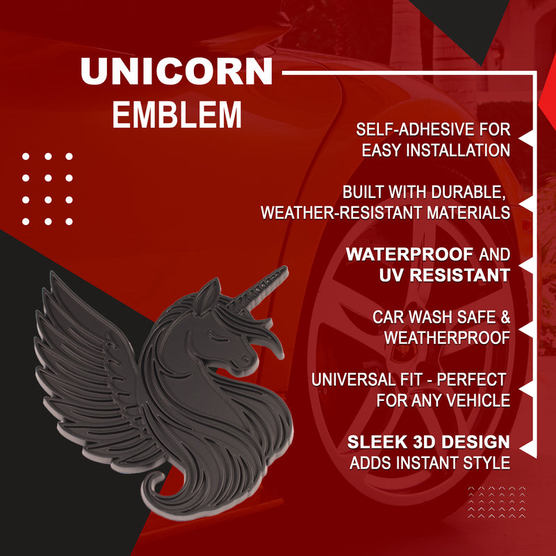 Unicorn Emblem - Left and Right - Black