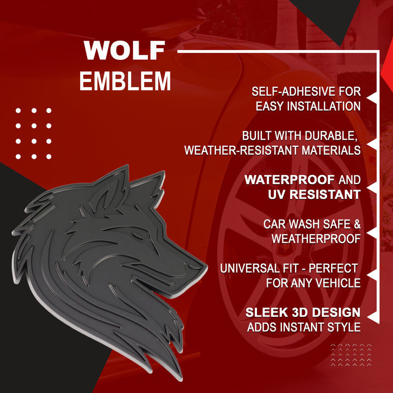 Wolf Emblem - Left and Right - Matte Black