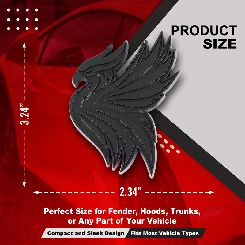 Phoenix Emblem - Left and Right - Matte Black