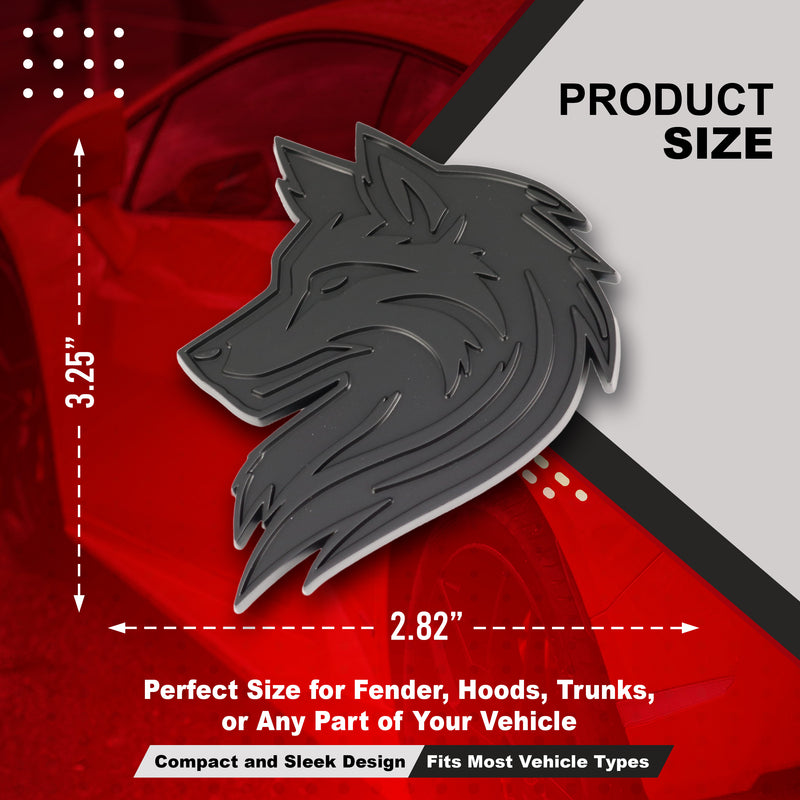 Wolf Emblem - Left and Right - Matte Black