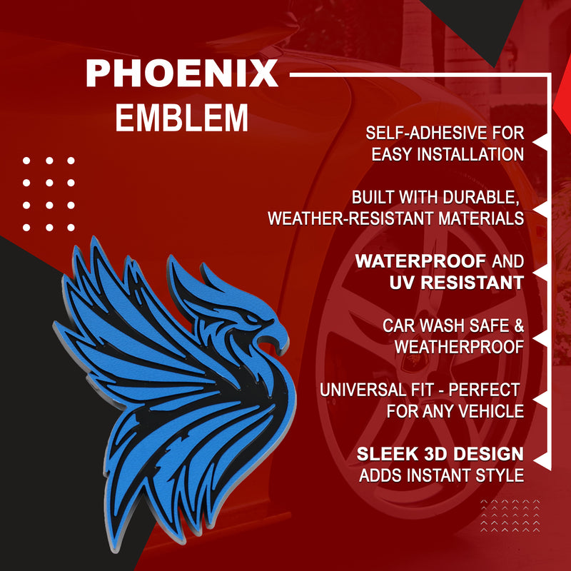 Phoenix Emblem - Left and Right - Blue