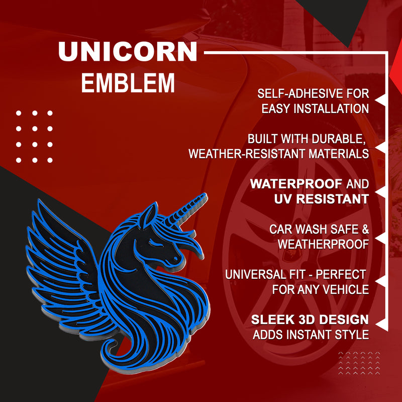 Unicorn Emblem - Left and Right - Blue