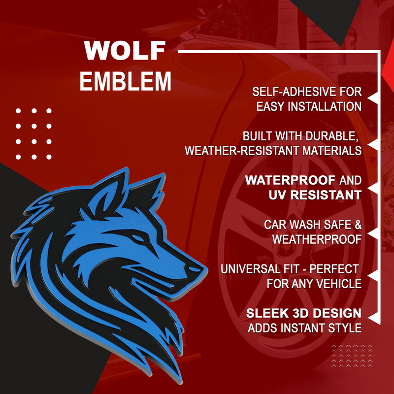 Wolf Emblem - Left and Right - Blue