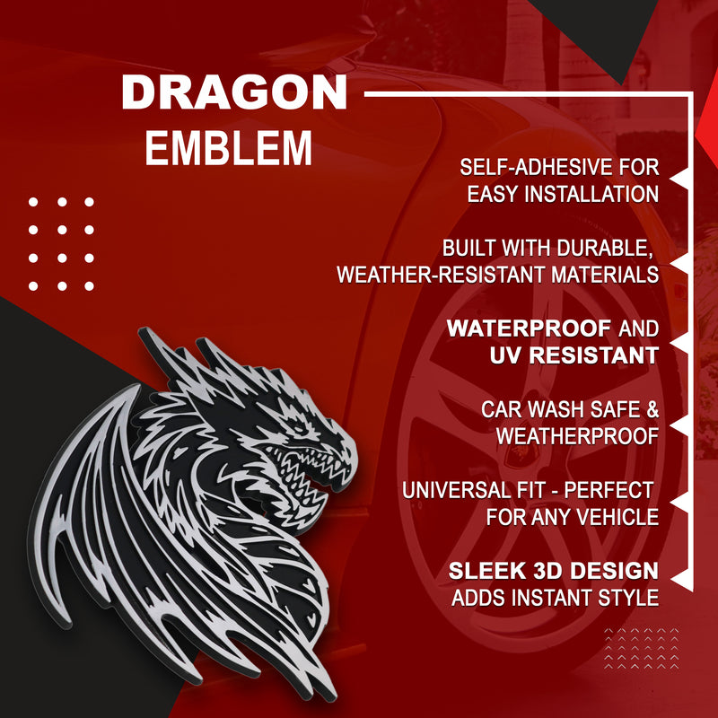 Dragon Emblem - Left and Right - Chrome