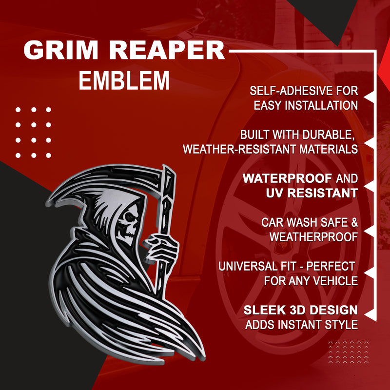 Grim Reaper Emblem - Left and Right - Chrome