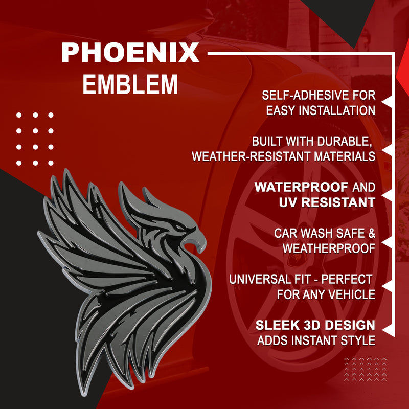 Phoenix Emblem - Left and Right - Chrome