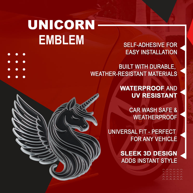 Unicorn Emblem - Left and Right - Chrome