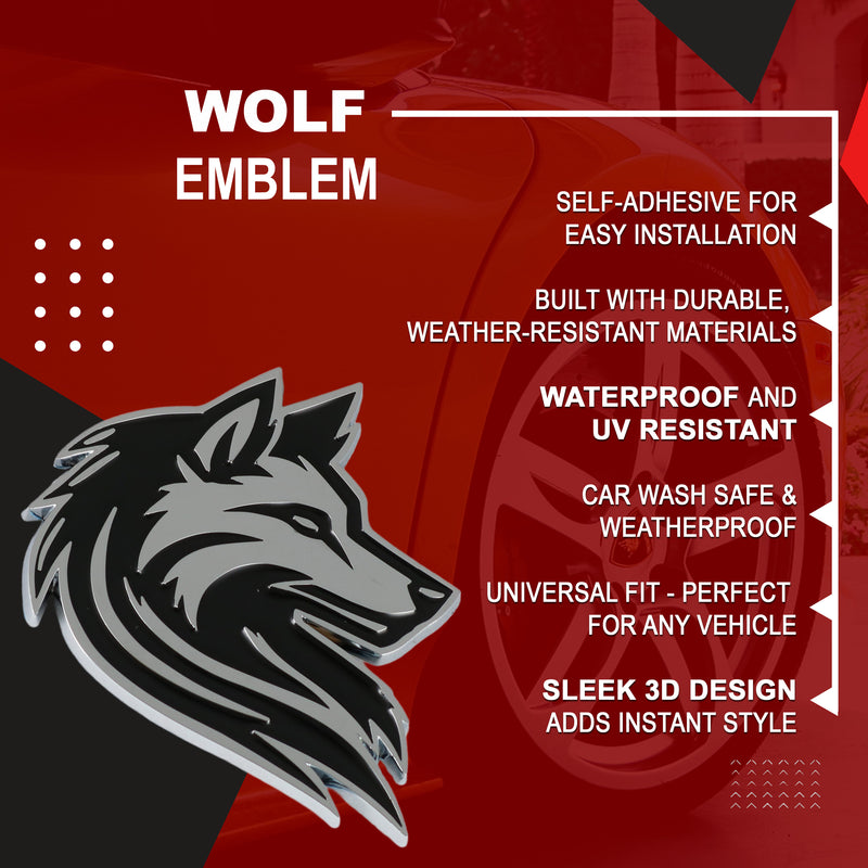 Wolf Emblem - Left and Right - Chrome