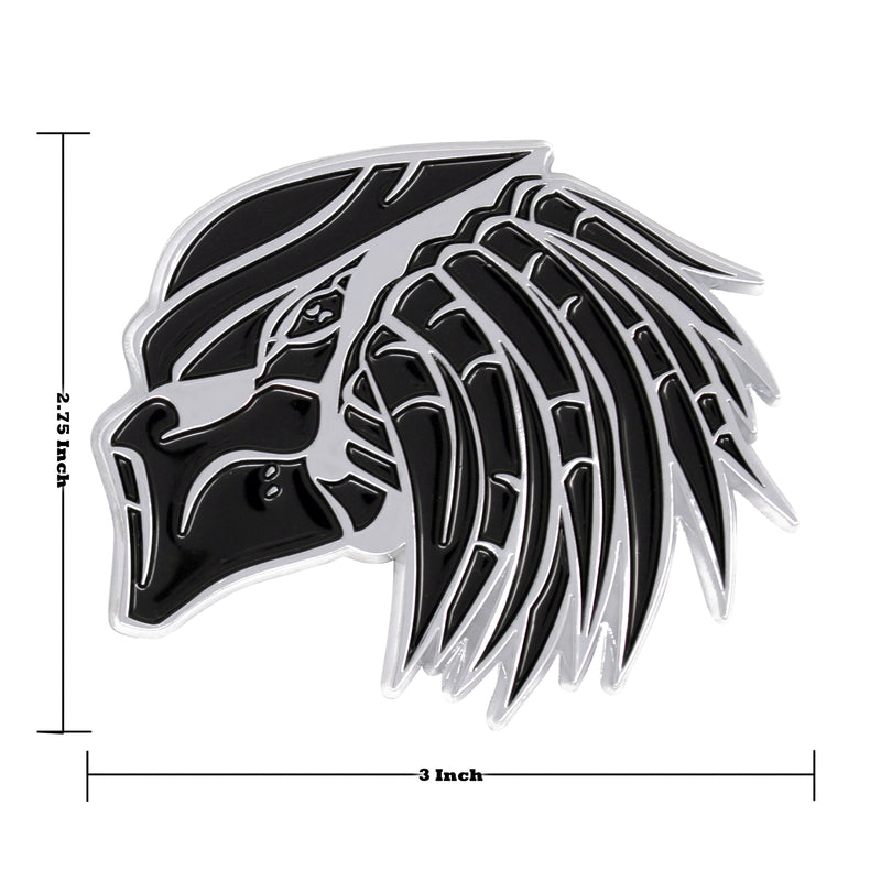 Chrome Predator Left Facing Emblem Badge Sizing Chart Measurements