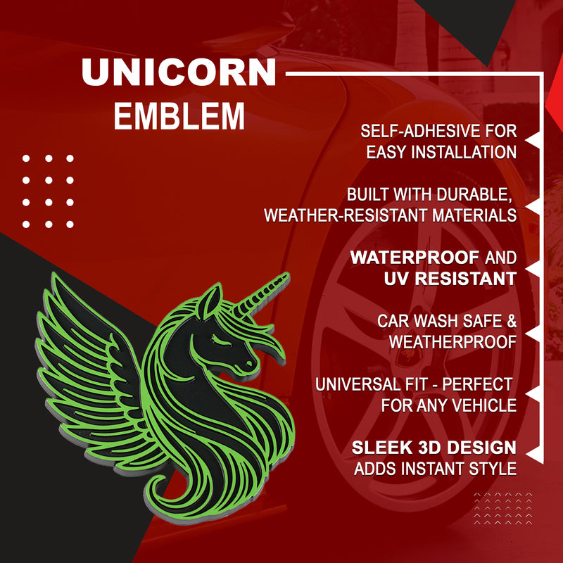 Unicorn Emblem - Left and Right - Green