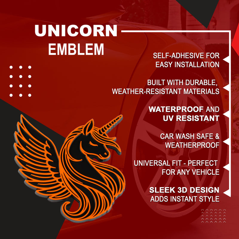 Unicorn Emblem - Left and Right - Orange