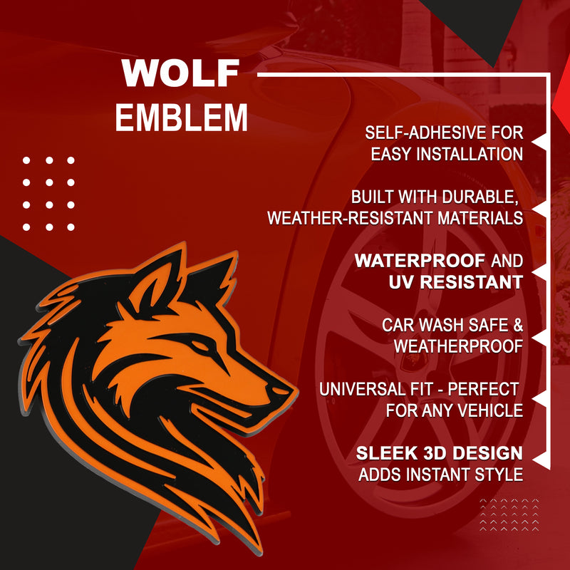 Wolf Emblem - Left and Right - Orange