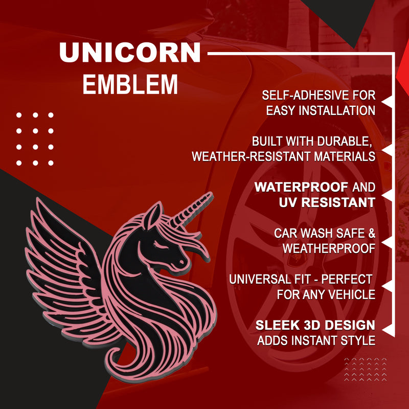 Unicorn Emblem - Left and Right - Pink