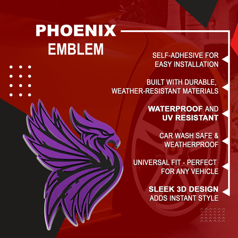 Phoenix Emblem - Left and Right - Purple