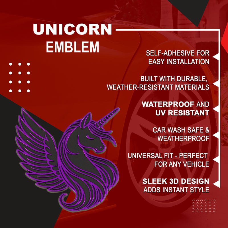 Unicorn Emblem - Left and Right - Purple