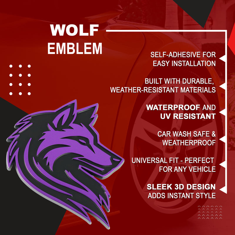 Wolf Emblem - Left and Right - Purple