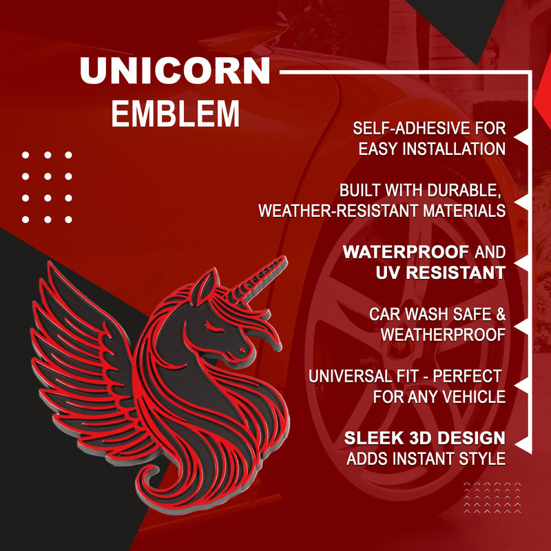 Unicorn Emblem - Left and Right - Red