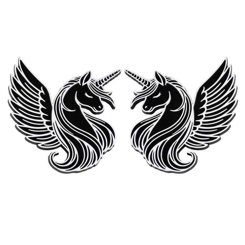 Unicorn Emblem - Left and Right - White