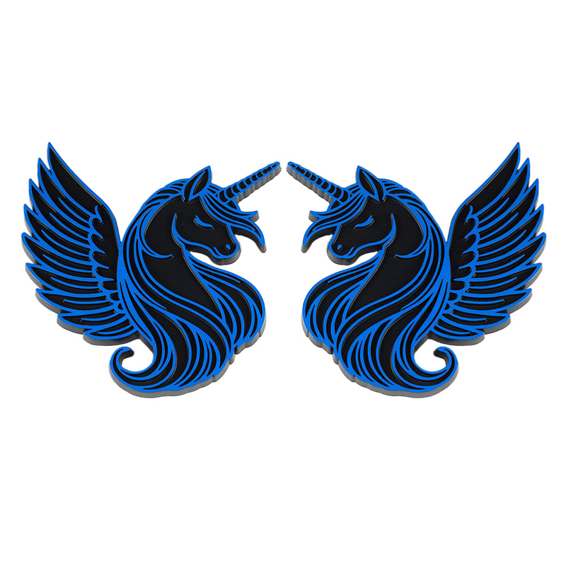 Unicorn Emblem - Left and Right - Blue