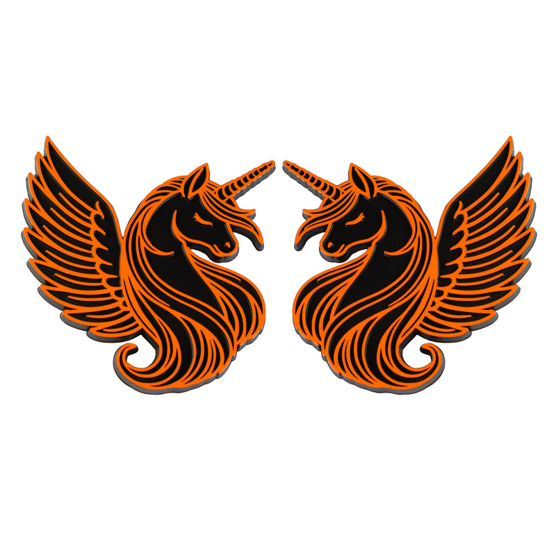 Unicorn Emblem - Left and Right - Orange