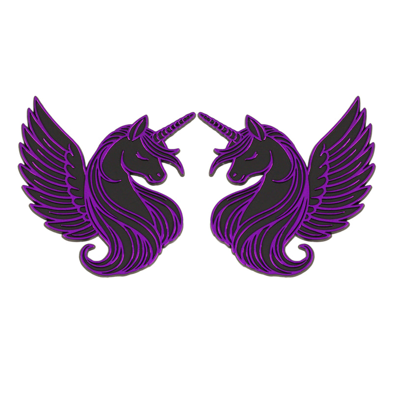 Unicorn Emblem - Left and Right - Purple