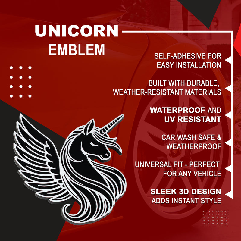 Unicorn Emblem - Left and Right - White