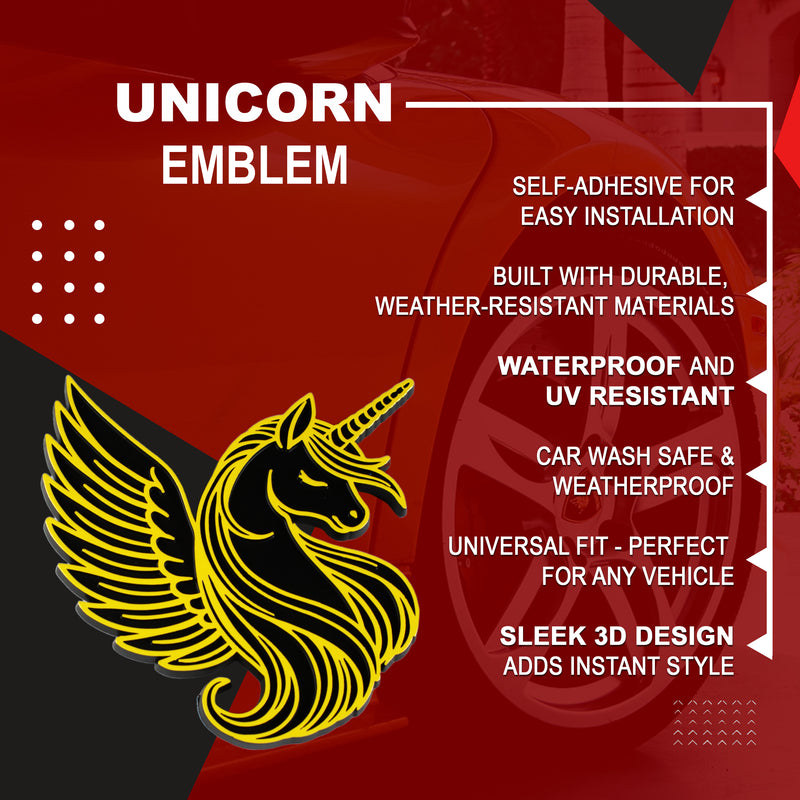 Unicorn Emblem - Left and Right - Yellow